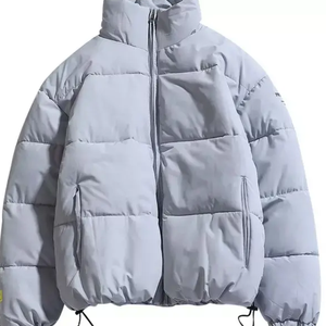 High Quality Men's Customized Logo Printed Waterproof <b>Puffer</b> <b>Jackets</b> Winter Streetwear with Hooded Collar <b>Thin</b> Fabric - Product Image 2