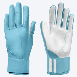 Best Blue Leather Baseball Batting Gloves for Infield Softball Batting-Breathable Lightweight Non-Slip Design QASWA SPORTS Adult - Product Image 1