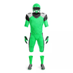 Maillot de football américain à prix bon marché pour jeunes vert fluorescent uniforme de football américain ensemble de football américain en sergé par sublimation en gros - Product Image 1