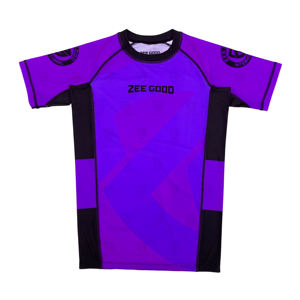 เสื้อแรชการ์ด OEM สั่งทำได้ ขายดี ยืดหยุ่นได้ พิมพ์ลายแบบซับลิเมชั่น ทรงทันสมัย คอกลม แขนสั้น ป้องกันรังสียูวี 50 ระบายอากาศได้ดี แห้งเร็ว - Product Image 1