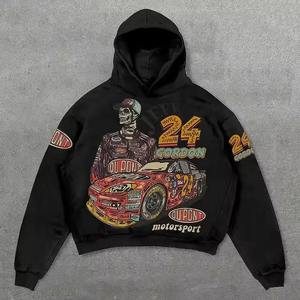 Nueva moda de alta calidad 3D Puff Print Man Hoodie Drop Shoulder Streetwear Oversized Cotton Custom Hoody Quality hoodies - Product Image 3