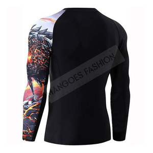 Camiseta de compresión unisex para MMA, manga larga, transpirable, de secado rápido, antibacteriana, 100% algodón, con logo personalizado. - Product Image 5