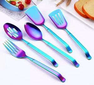 Juego de cubiertos Rainbow con acabado multicolor que ofrece un aspecto moderno y duradero para la cena diaria y festiva - Product Image 4