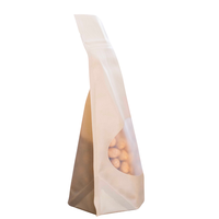 Sac en papier kraft avec fenêtre transparente Emballage haute barrière de qualité alimentaire avec joint hermétique