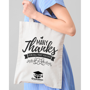 Bolsa de Tela de Algodón Personalizable con Mensaje de Agradecimiento para Profesores - Product Image 4