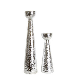 Bougeoir en métal dernier modèle avec diamant en cristal avec finition nickelée Design décoratif fait à la main Support votif Utilisation - Product Image 2