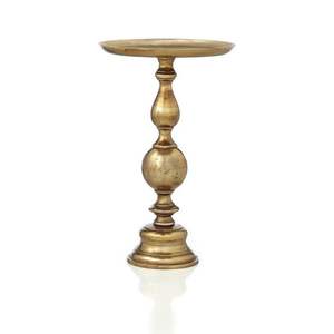 Mesa redonda de latón con superficie artesanal martillada, hecha a mano por expertos artesanos indios con fines decorativos. - Product Image 5