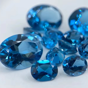 Pierres précieuses Mehrajudin pour topaze bleue, taillées en ovale à facettes, pierres brutes, tailles 3-12 carats, 5x7mm, 16x12mm, traitées par cirage/huile pour - Product Image 1