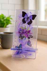 Support de téléphone portable en résine époxy durable, style amour, fait à la main, personnalisé, support de téléphone portable de bureau pour table de bureau - Product Image 2