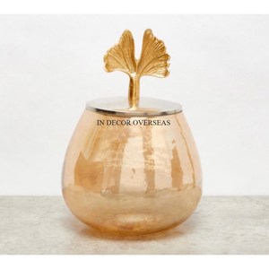 Attractive Look Superior Quality Metal Gold Plated Flowers Designer <b>Food</b> And Other Items <b>Storage</b> Canister Kitchenware Supplies - Product Image 4