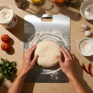 Planche à découper de cuisine moderne en acier inoxydable, planche à découper professionnelle en métal, planche à découper solide pour chefs, hygiénique, sans rouille, surface de préparation des aliments - Product Image 1