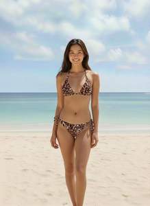 <b>Bikini</b> <b>Set</b> for Women Halter <b>Triangle</b> <b>Bikini</b> Top Tie Side Bottom Swimwear Vibrant Colors Beach Wear Pool Party Swimsuit Two Piece - Product Image 5