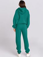 Ensemble de survêtement d'hiver 2 pièces pour femme, grande taille, personnalisé, de haute qualité, à capuche, épais, coupe-vent, respirant, 100 % coton