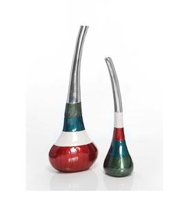 แจกันดอกไม้ทำจากโลหะสีผสมเข้ากันดีที่สุด,แจกันและแจกันดอกไม้ดีไซน์แฮนด์เมดสำหรับตกแต่งบ้านสีเขียว - Product Image 1