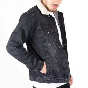 Veste en jean de style vintage pour hommes pour l'hiver avec design personnalisable, vêtements d'extérieur en jean élégants et chauds disponibles vente en gros - Product Image 2