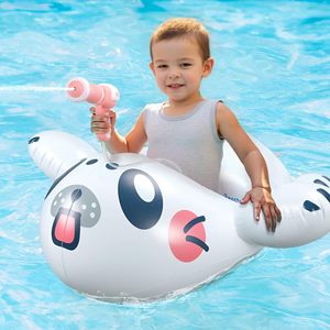 Top Quality Shark Kids Pool Float <b>Inflatable</b> with Water Gun Ride On Swimming Float for Ages 3-10 Lake Beach Pool Party Water - Product Image 1