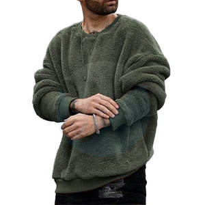 เสื้อสเวตเตอร์ผ้าฟลีซแบบสวมหัวของผู้ชายผ้าคอตตอนขนาดใหญ่ผสมกับโพลีเอสเตอร์สำหรับฤดูหนาว - Product Image 1