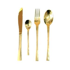 Cubiertos de acero inoxidable con acabado Chapado en Color dorado y mango de nuevo diseño, cubiertos aptos para lavavajillas para uso en fiestas en casa, Juego de 4 - Product Image 6