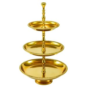 Vente chaude Cristal Et Métal Forme Ronde Gâteau Stand Or Fini Pour La Fête D'anniversaire De Mariage Présentoir En Gros En Vrac - Product Image 6