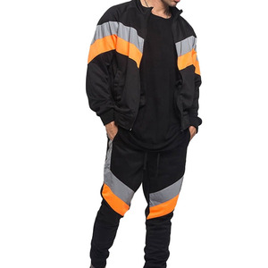 ชุดวอร์มสะท้อนแสงสำหรับผู้ชายเซตวิ่งสำหรับวิ่งกลางคืนและวิ่งแบบรูดซิปนีออนชุดวอร์มสำหรับผู้ชายขายส่ง - Product Image 5