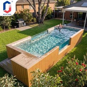 Piscina de fibra de vidrio sobre suelo, sin necesidad de instalación, preensamblada, duradera, para familias, villas y patios traseros. - Product Image 1