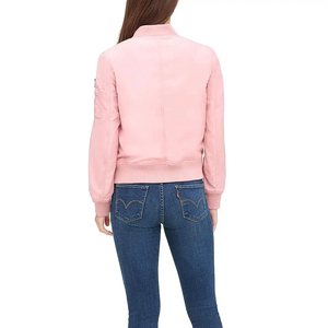 Chaqueta de Cuero Estilo Bomber para Mujer con Logotipo Personalizado |   Ropa Exterior de Motociclista de PU |   Abrigo de Moda con Forro de Piel Cálido para Invierno, Venta al por Mayor - Product Image 6