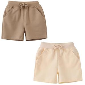 Short de survêtement épais en éponge française pour enfants Short de survêtement écologique à séchage rapide avec cordon de serrage taille élastique en molleton Short de survêtement pour enfants - Product Image 1