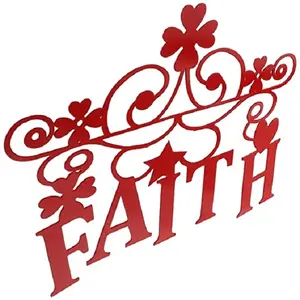 Factory Custom Faith Metal Red Word Signs Artistic Wall Mount Ornament Alphabet Letter For Home Office Bedroom Living Room