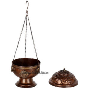 Best Price Elegant Premium Brass Hanging Dhoop <b>Burner</b> Jaali Lid <b>Incense</b> <b>Burner</b> Aromatherapy Diffuser for Rituals Decorative - Product Image 3