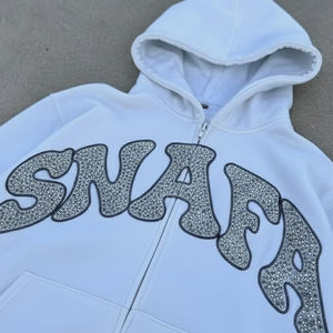 Custom Vintage Acid Wash Tracksuit Sun Faded Street Wear Tracksuits Distressed Rhinestone Hoodie And <b>Sweatpants</b> <b>Set</b> - Product Image 3