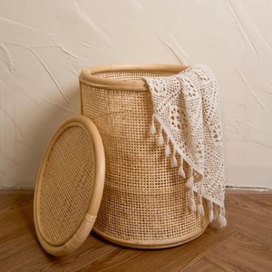 Panier à linge en osier fait main avec couvercle, en forme d'animal, écologique, en rotin naturel, moderne, multifonctionnel, fabriqué au Vietnam - Product Image 1