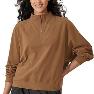 100% high quality new custom design <b>Women's</b> <b>Half</b>-<b>Zip</b> Pullover Funnel Neck Cotton Sweatshirts No reviews yet for sale - Product Image 3