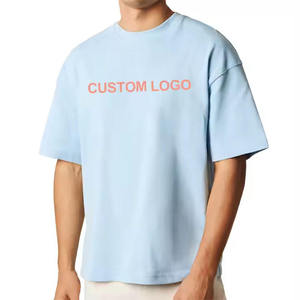 Luxury Custom Drop Shoulder 100% Heavy Cotton Streetwear Oversize T-<b>shirt</b> Men Blank Mock Neck Heavyweight Oversized Boxy T <b>Shirt</b> - Product Image 2