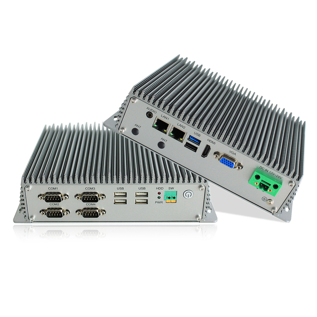 Fanless Embedded Computer I5 I7 Industrial Pc Box with 4*COM 2 LAN 6*USB DC 12-24V VGA Industrial Computer