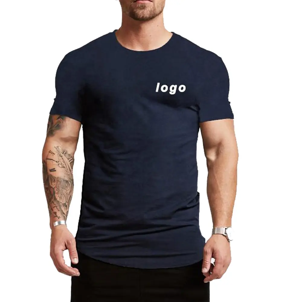 Venta al por mayor clásico de cuello redondo de poliéster y algodón camiseta lisa de talla grande casual camisetas de algodón de peso pesado camiseta personalizada para los hombres