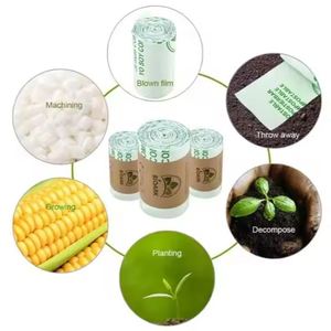 Venta al por mayor de almidón de maíz biodegradable, embalaje de residuos de alimentos de cocina, Oxo 100%, bolsa de basura de plástico biodegradable compostable - Product Image 2