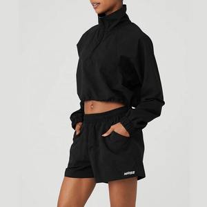 Ensemble de survêtement pour femmes, sweat-shirt à capuche imprimé à fermeture éclair quart, short, streetwear, tenue deux pièces, vêtements de sport, décontracté, respirant - Product Image 2