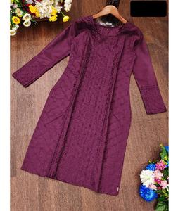 Les femmes portent des Kurtis de créateur en coton de travail Chikankari Salwar Kameez Anarkali Robe avec Kurtis de grande taille - Product Image 1