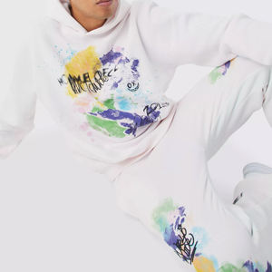 Survêtement à capuche à imprimé bouffant personnalisé et pantalon de survêtement long Vêtements de sport Survêtement graphique à impression bouffante pour hommes - Product Image 3