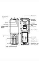 PDA robuste longue portée, Android 14, Qualcomm 4+64 Go, 47 touches, sangle de poignet, batterie haute capacité 6800 mAh