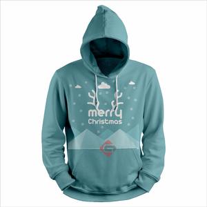 High Quality Oversized Men's Hoodie Fleece Custom Pullover Solid Christmas Winter Regular Sleeve Hooded Sublimation Printed - Product Image 2