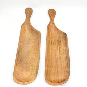 Handcrafted Eco-Friendly Wooden Tray Set of 2 as Serveware <b>Gifting</b> Home decor or for Styling - Product Image 2