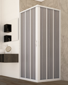 Box Doccia Angolare a Soffietto Oro Acrilico 80-100x80-100x185 H cm - Product Image 1