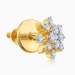 Elegantes Pendientes de Oro con Diamantes en Forma de Petunia - Product Image 6