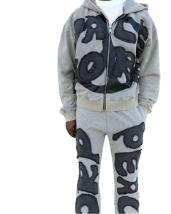 Chándal de hombre desgastado unisex lavado con bolsillos y cremallera elástica vintage de algodón con logotipo personalizado - Product Image 4