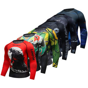 Chemises de compression à manches longues unisexes respirantes et écologiques avec impression par sublimation personnalisée UPF50+ pour la natation et le surf - Product Image 4