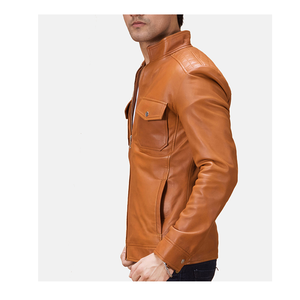 เสื้อแจ็กเก็ตหนังแฟชั่นน้ำหนักเบาของผู้ชายคอลเลกชันฤดูหนาวงานทำมือในปากีสถาน - Product Image 3