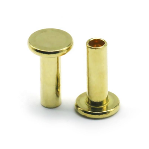 Rivet semi-tubulaire en laiton à tête ronde ST-0056, norme ISO, brillant, non revêtu - Product Image 1