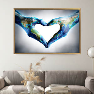 Obra de arte en lienzo con estampado de planetas abstractos estilo bohemio |   Decoración Moderna para el Hogar, 1 Pieza: Marco Dorado - Product Image 1