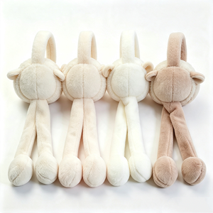 customized Squeeze activated moving sheep ear <b>earmuffs</b> Soft plush curly lamb winter <b>earmuffs</b> Cream <b>white</b> beige multi-color sheep - Product Image 2